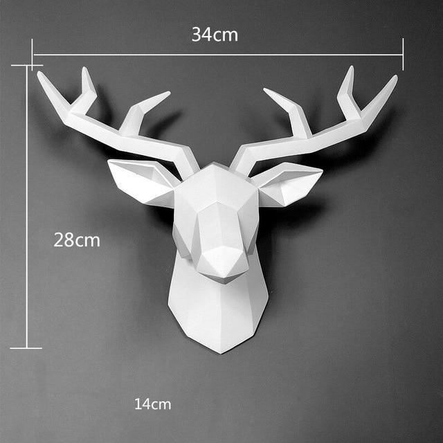 3D Deer Head Statue Sculpture  Wall Decoration