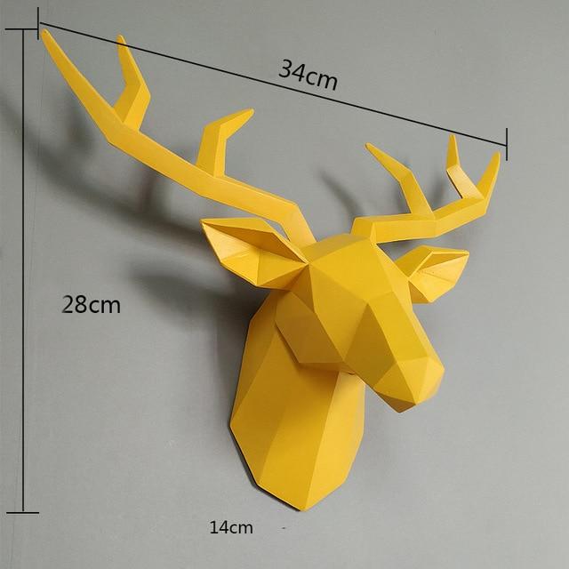 3D Deer Head Statue Sculpture  Wall Decoration