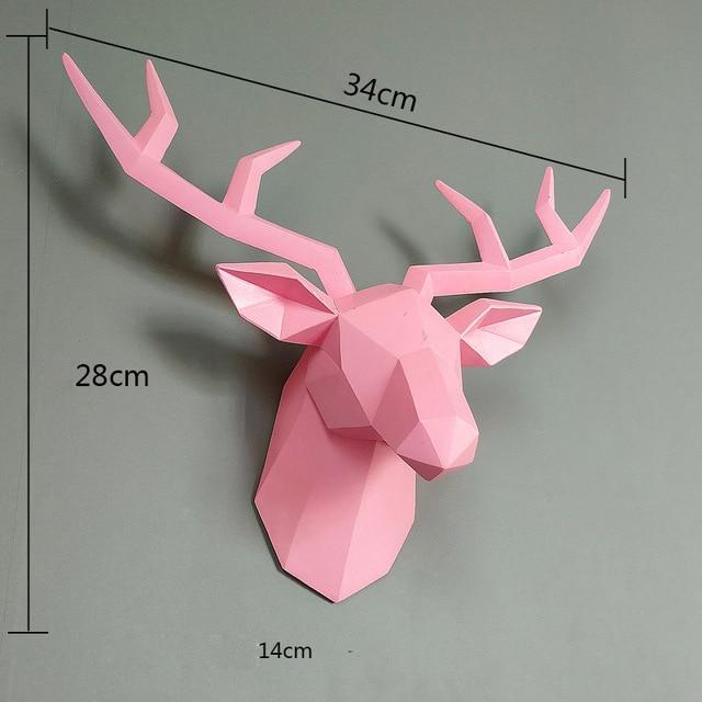 3D Deer Head Statue Sculpture  Wall Decoration