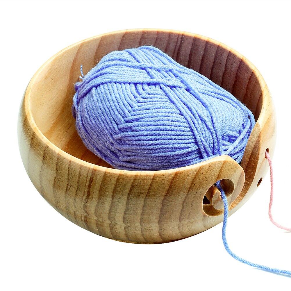 Wood Sewing Crochet Round Storage Container