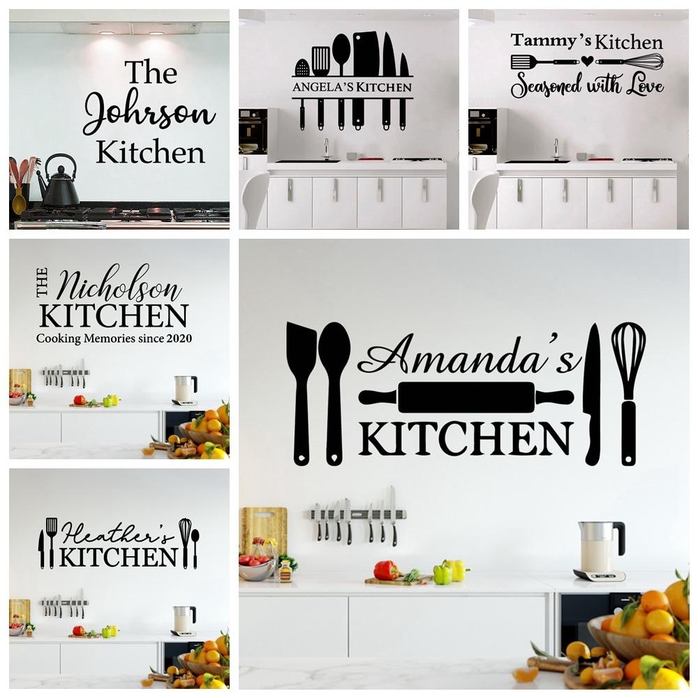 DIY Custom Name Kitchen Wall Stickers