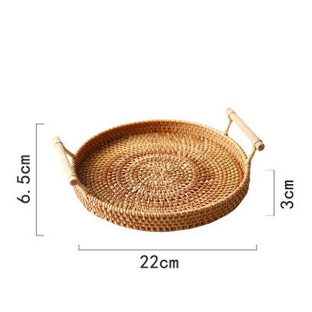 Rattan Handwoven Round High Wall Serving Tray