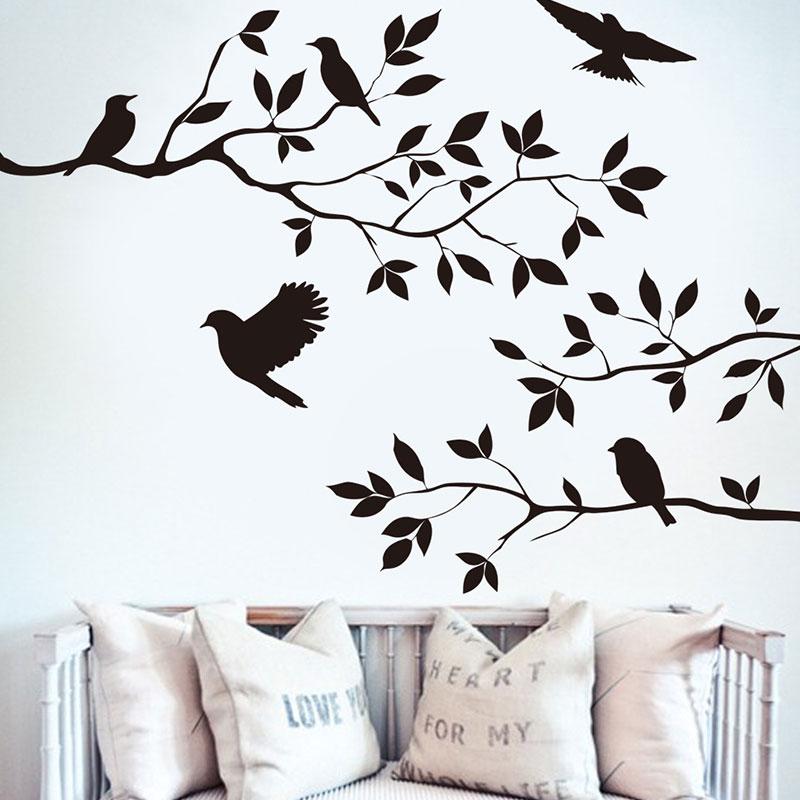 Bird Branch Wall Stickers Tree Leaf