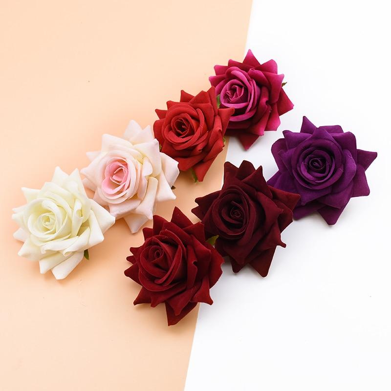 10PCS Silk Red Roses Bridal Accessories