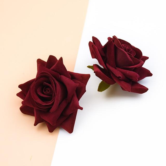 10PCS Silk Red Roses Bridal Accessories