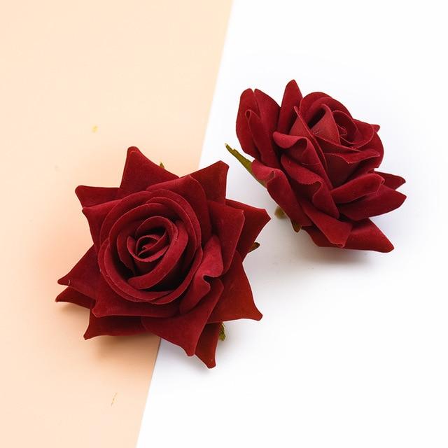 10PCS Silk Red Roses Bridal Accessories