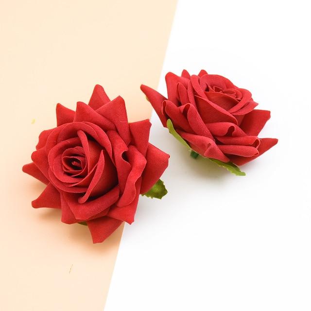 10PCS Silk Red Roses Bridal Accessories