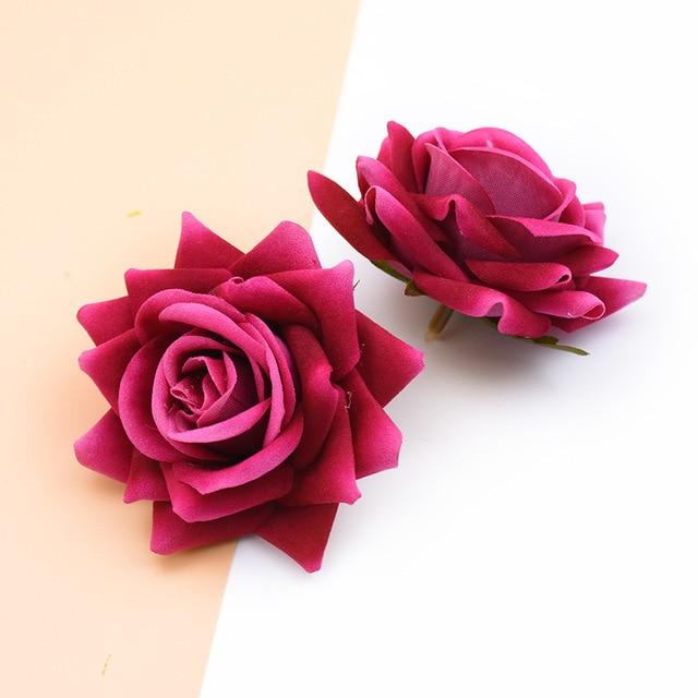 10PCS Silk Red Roses Bridal Accessories