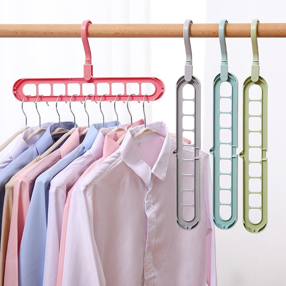 9-Holes Saving Hanger Multi-Port Clothing Rack