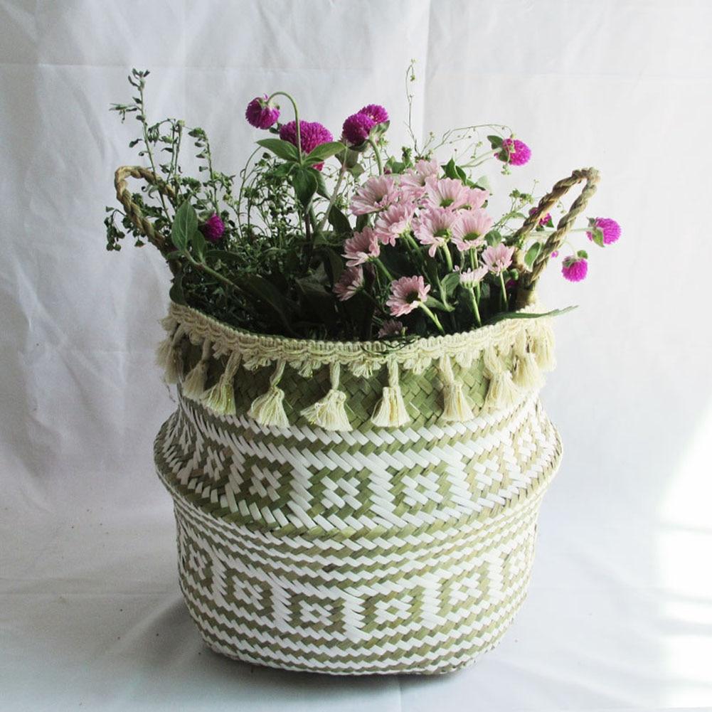 Handmade Woven Storage Pot Garden Flower Vase