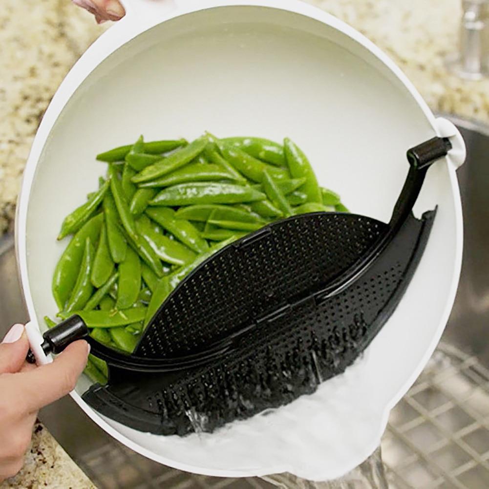 Handle Drain Storage Basket Kitchen 360 Degree Rotation