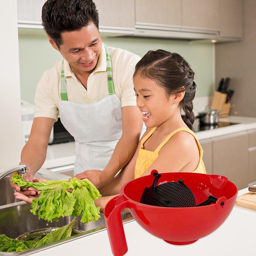 Handle Drain Storage Basket Kitchen 360 Degree Rotation