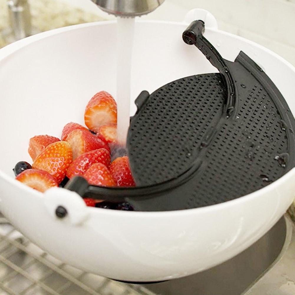 Handle Drain Storage Basket Kitchen 360 Degree Rotation