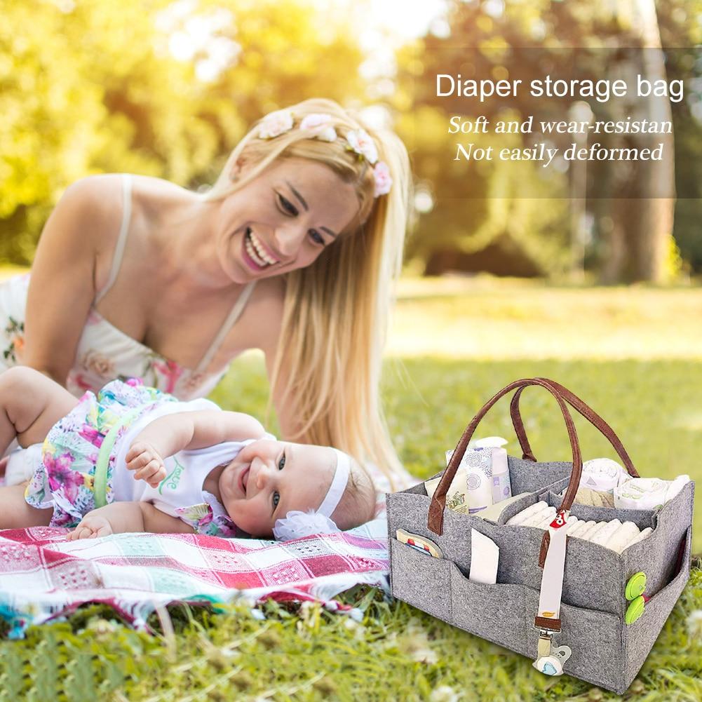 Portable Foldable Felt Diaper Storage Bags