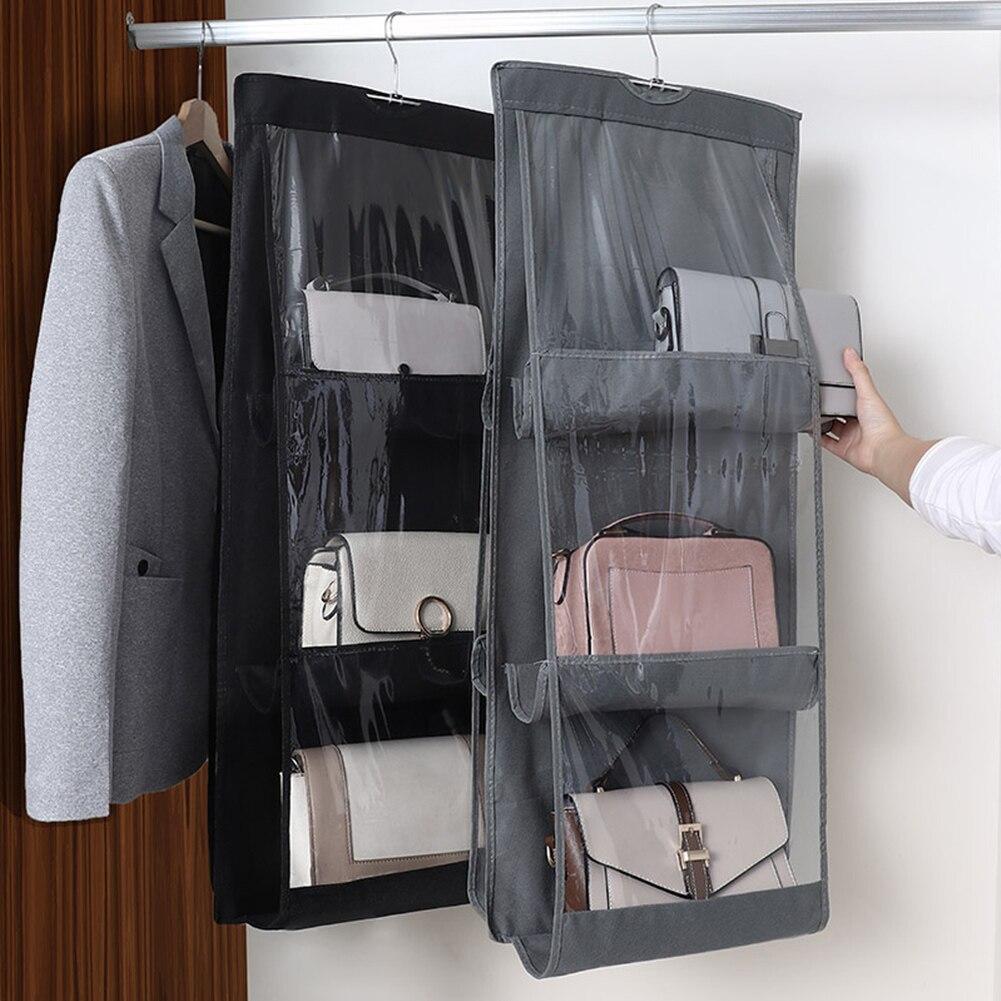 6 Pocket Hanging Handbag Organizer for Wardrobe