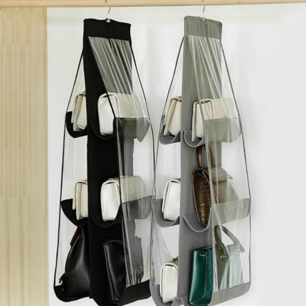 6 Pocket Hanging Handbag Organizer for Wardrobe