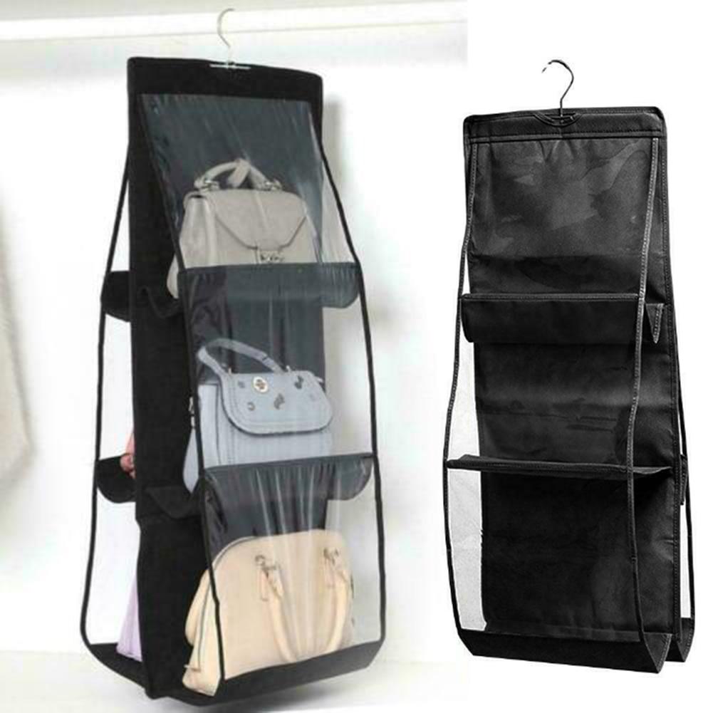 6 Pocket Hanging Handbag Organizer for Wardrobe