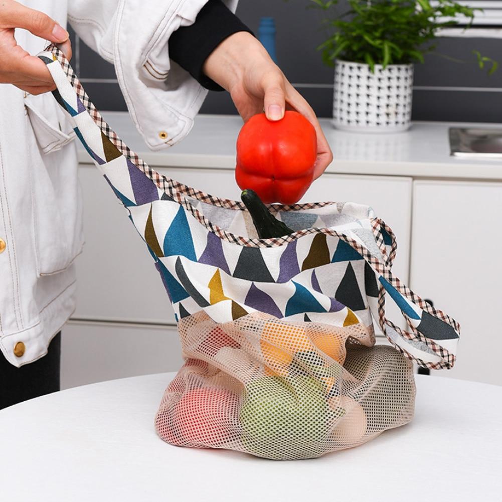 Mesh Vegetable Fruit Storage Totes Shopping Bags