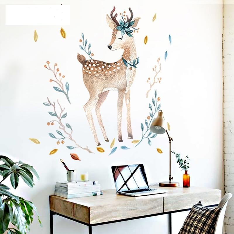 Bedroom Deer Wall Stickers For Kids Rooms