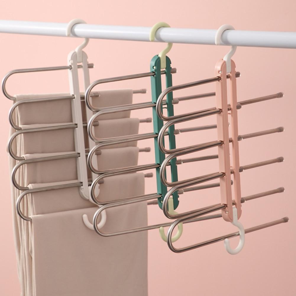 5 in 1 Trousers shelves Stainless Steel Clothes Hangers