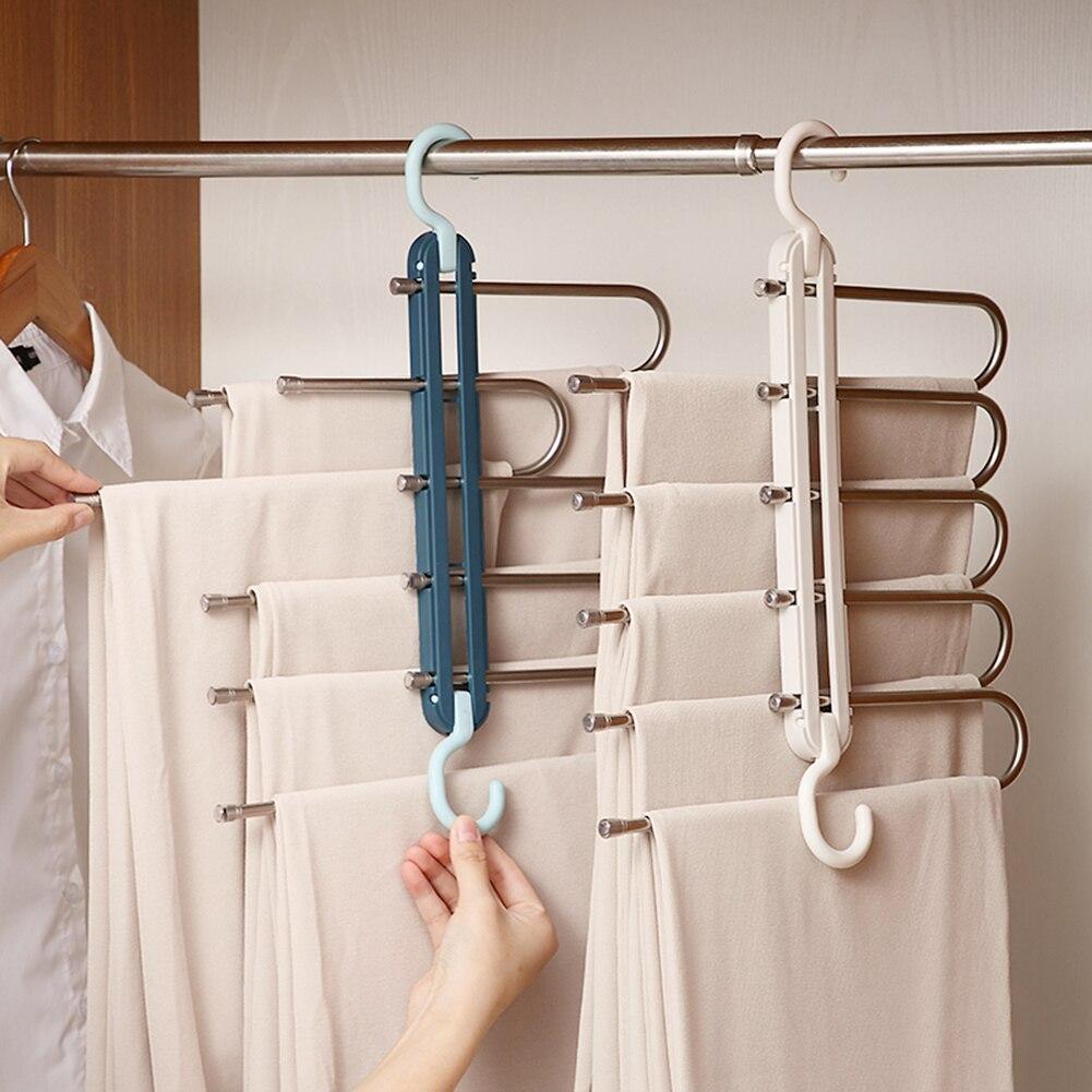 5 in 1 Trousers shelves Stainless Steel Clothes Hangers