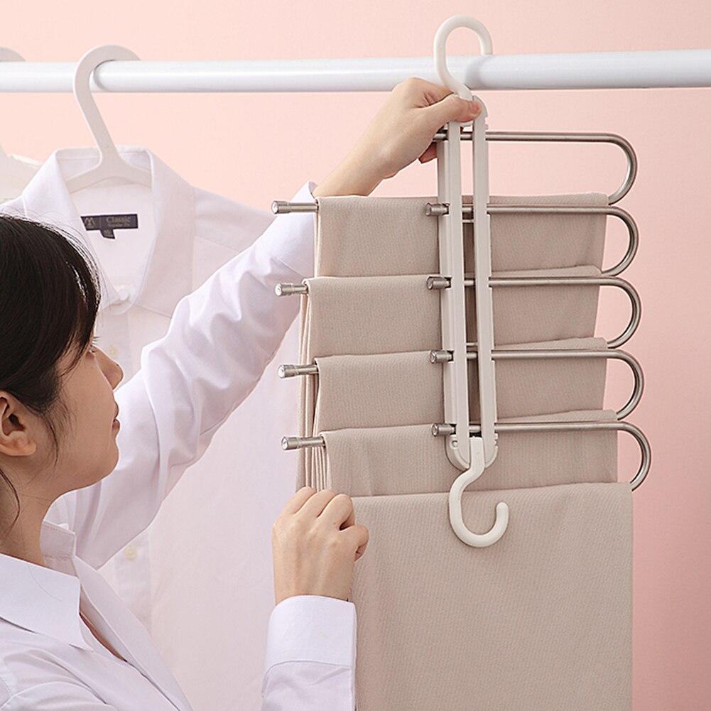 5 in 1 Trousers shelves Stainless Steel Clothes Hangers