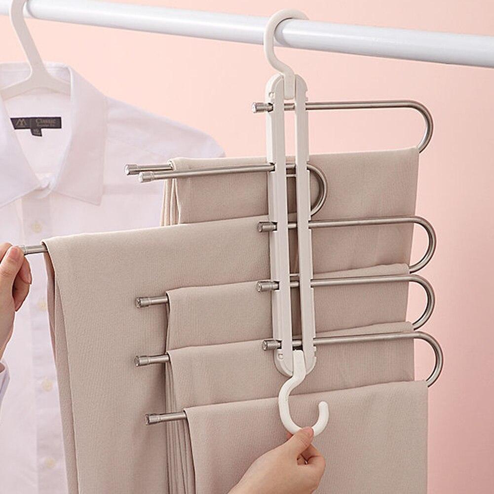 5 in 1 Trousers shelves Stainless Steel Clothes Hangers