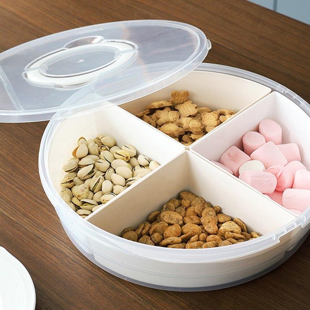 Compartment Candy Nut Snack Box with Lid