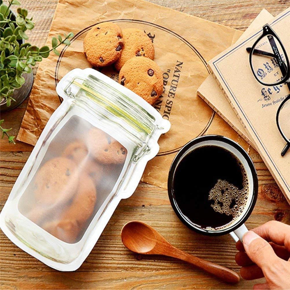 10 pcs Reusable Jar Candy Sealed Food Storage Bag