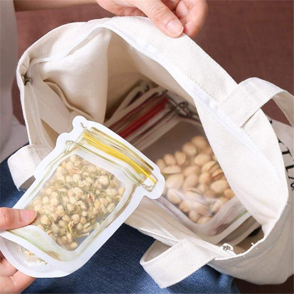 10 pcs Reusable Jar Candy Sealed Food Storage Bag