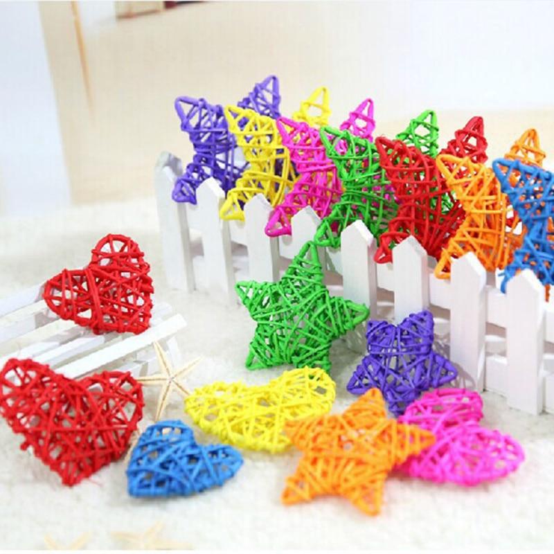 5/10Pcs 3-7Cm Artificial Rattan Straw Ball Home Decoration