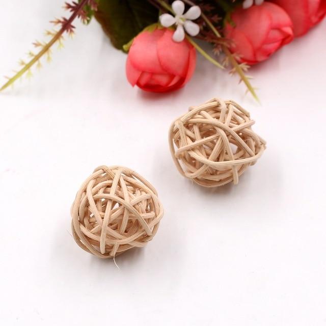 5/10Pcs 3-7Cm Artificial Rattan Straw Ball Home Decoration