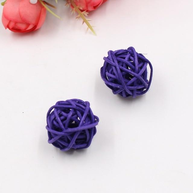 5/10Pcs 3-7Cm Artificial Rattan Straw Ball Home Decoration