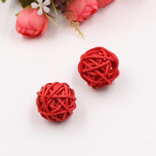 5/10Pcs 3-7Cm Artificial Rattan Straw Ball Home Decoration