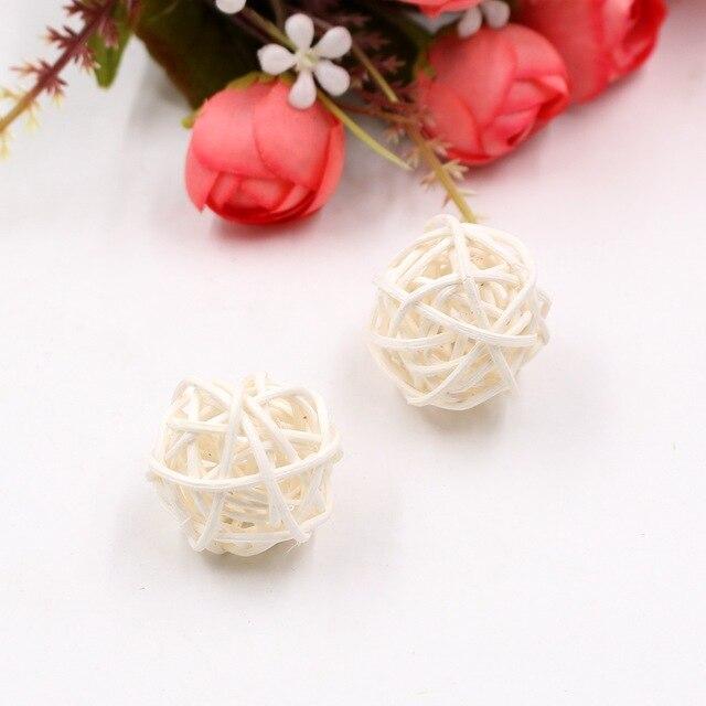 5/10Pcs 3-7Cm Artificial Rattan Straw Ball Home Decoration