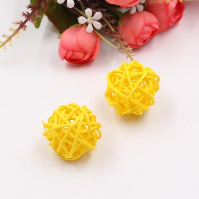 5/10Pcs 3-7Cm Artificial Rattan Straw Ball Home Decoration