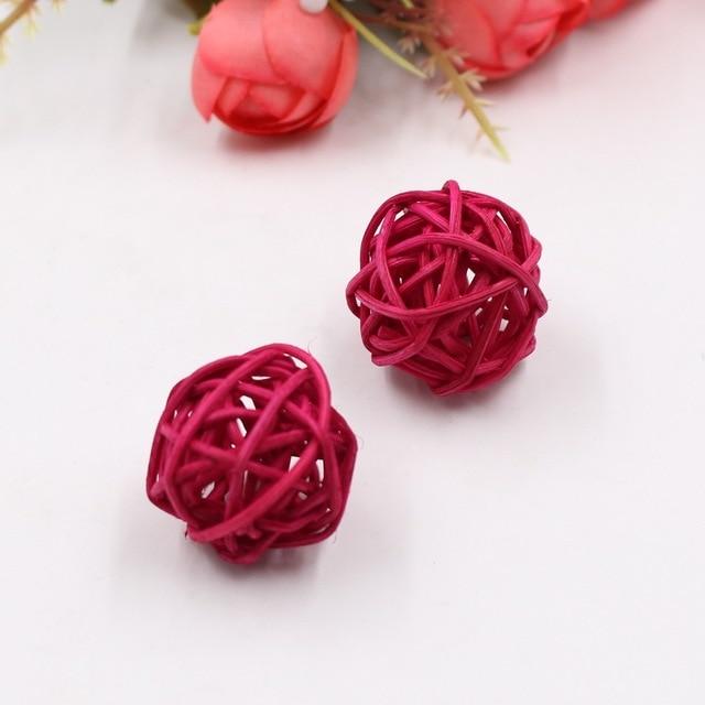 5/10Pcs 3-7Cm Artificial Rattan Straw Ball Home Decoration