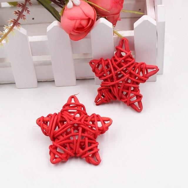 5/10Pcs 3-7Cm Artificial Rattan Straw Ball Home Decoration