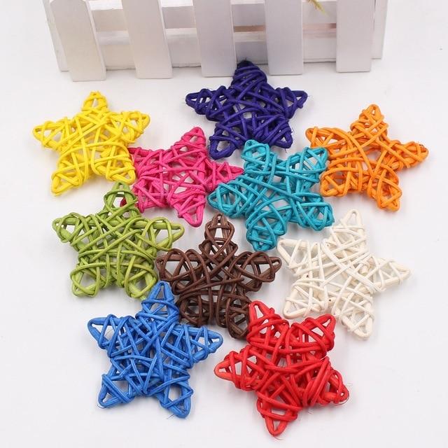 5/10Pcs 3-7Cm Artificial Rattan Straw Ball Home Decoration