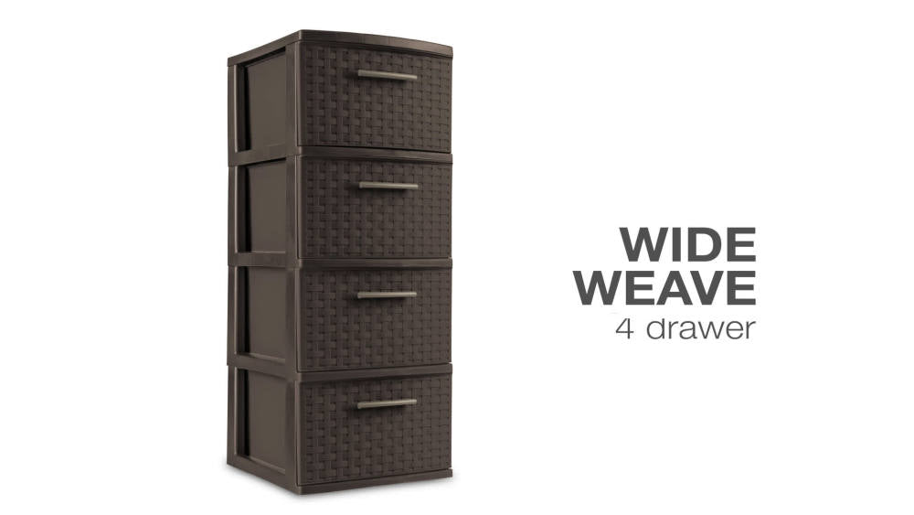 Sterilite 4 Drawer Weave Tower, Espresso